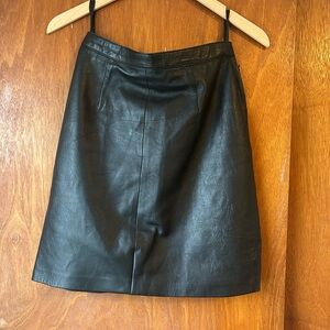 Women’s Black Leather Mini Skirt